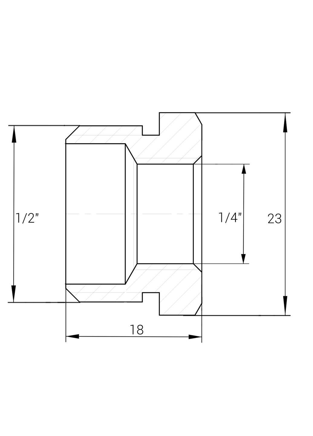 Футорка никелированная 1/2″ ЗР х 1/4″ ВР штампованная (манометр) А0723А(нк) VA (299995876)