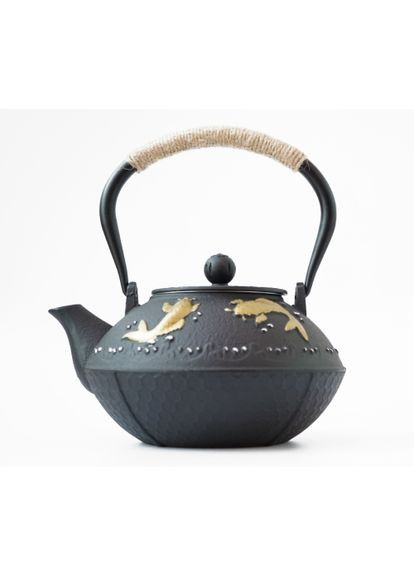 Чайник чугунный тецубин с ситом "Золотые рыбки" 1100 мл 1560г 9200295 Tea Star (285119977)