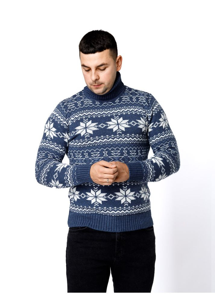 Блакитний зимовий чоловічий светр колір блакитний цб-00233280 Gerekli