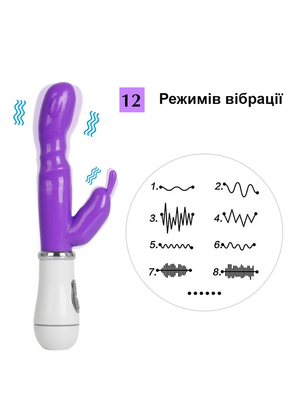 Вібратор-кролик для подвійної стимуляції (фіолетовий, живлення 2*АА) We Love (299330172)