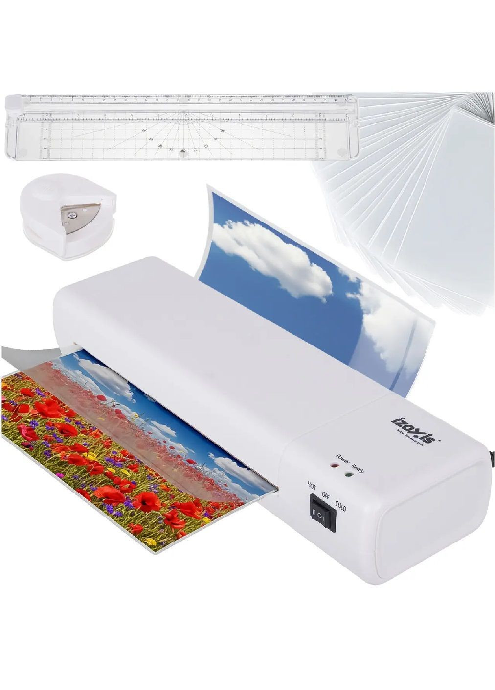 Ламінатор A4 з гарячим холодним ламінуванням плівками 60 штук різаком заокруглювачем кутів 500 Вт 34.5×10×6.2 см (482137-Prob) Unbranded (370843575)