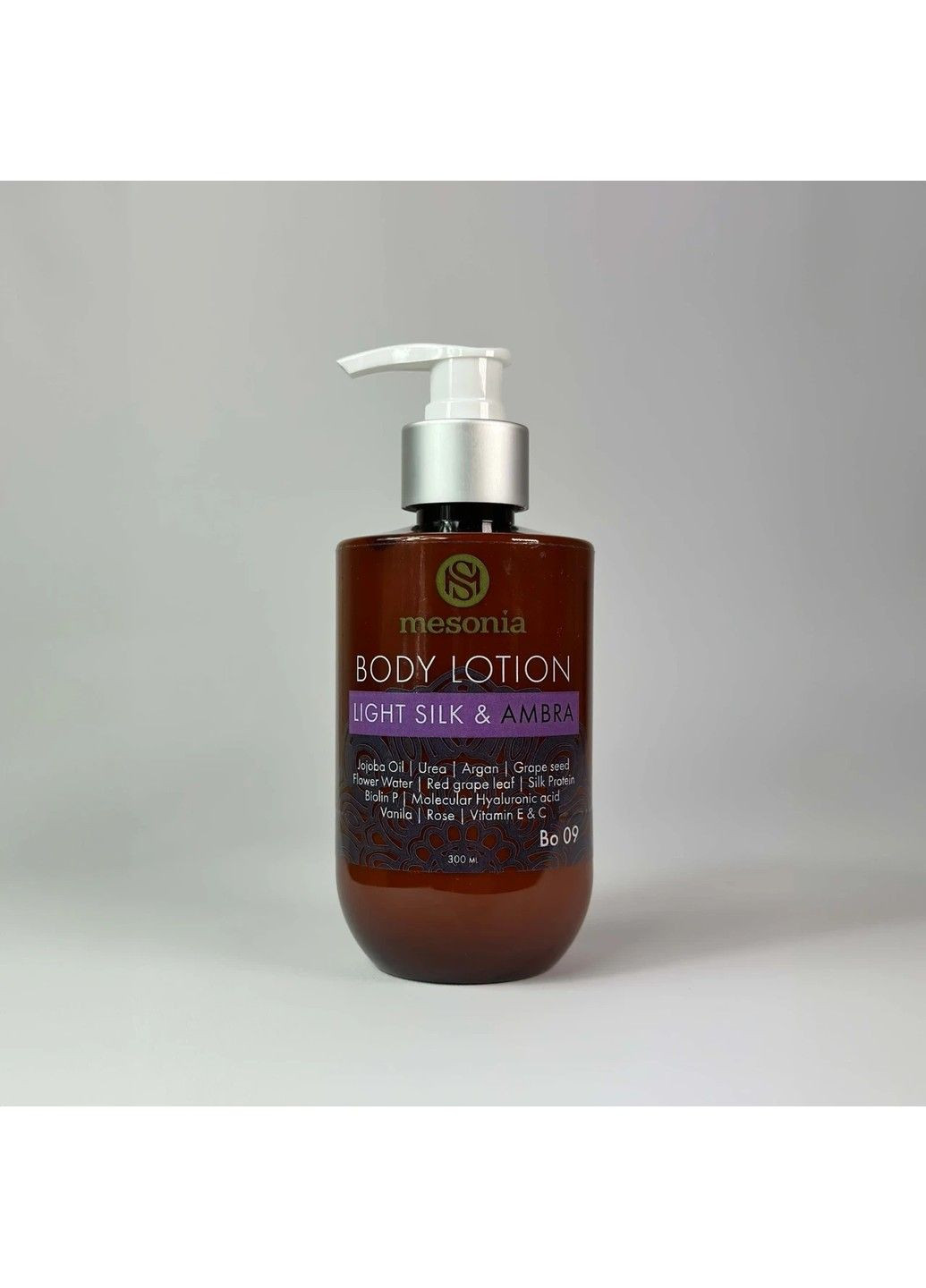 Лосьон для тіла Легкий шовк та Амбра 300 мл Mesonia (317257344)