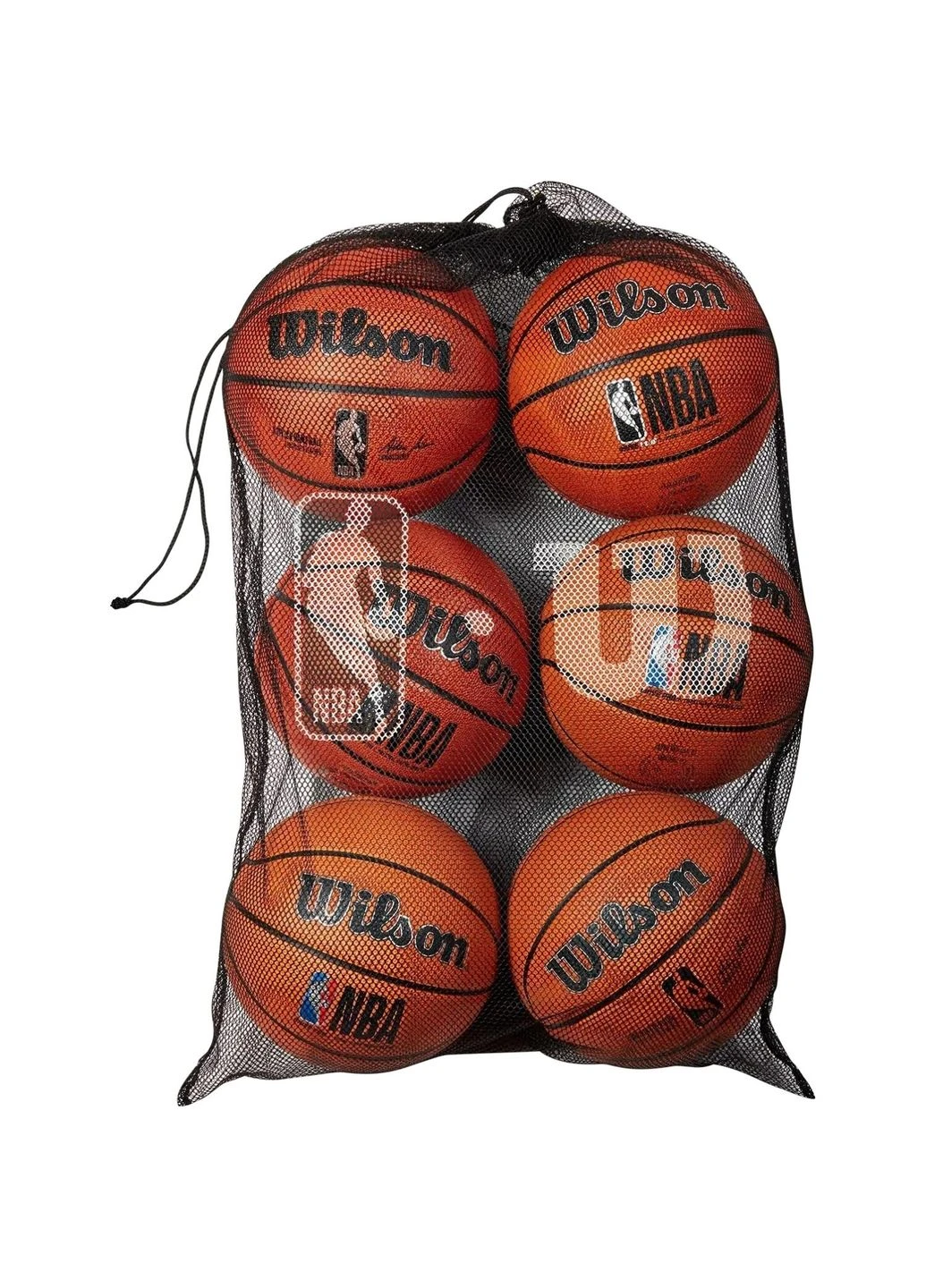 Сетка для баскетбольных мячей черная (6 мячей) WTBA70030 Wilson NBA 6 BALL MESH BASKETBALL BAG (397403579)