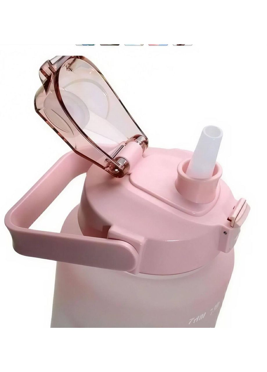 Стильна пластикова пляшка SPORT для води 2000мл. Рожева матова No Brand (296101817)