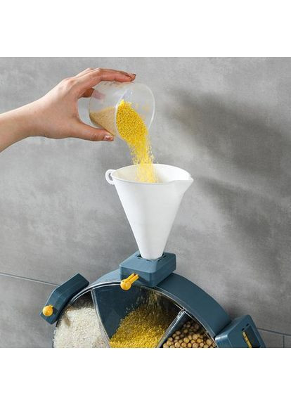 Кухонный мультизерновой настенный органайзер с вращением 360° на 6 отсеков, мельница для круп и сыпучих продуктов No Brand (361669393)