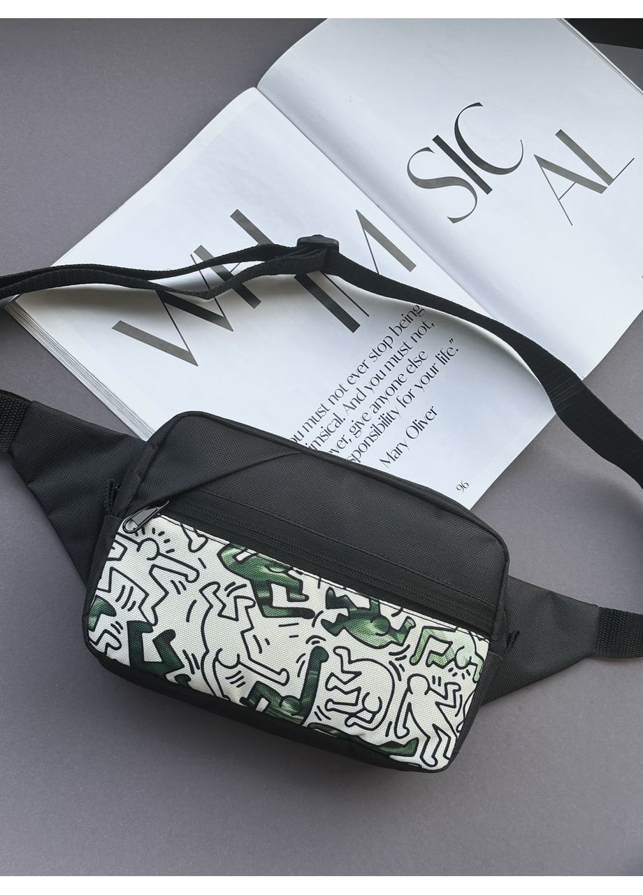 Молодіжна сумка бананка на пояс або через плече з чоловічками No Brand (350613403)