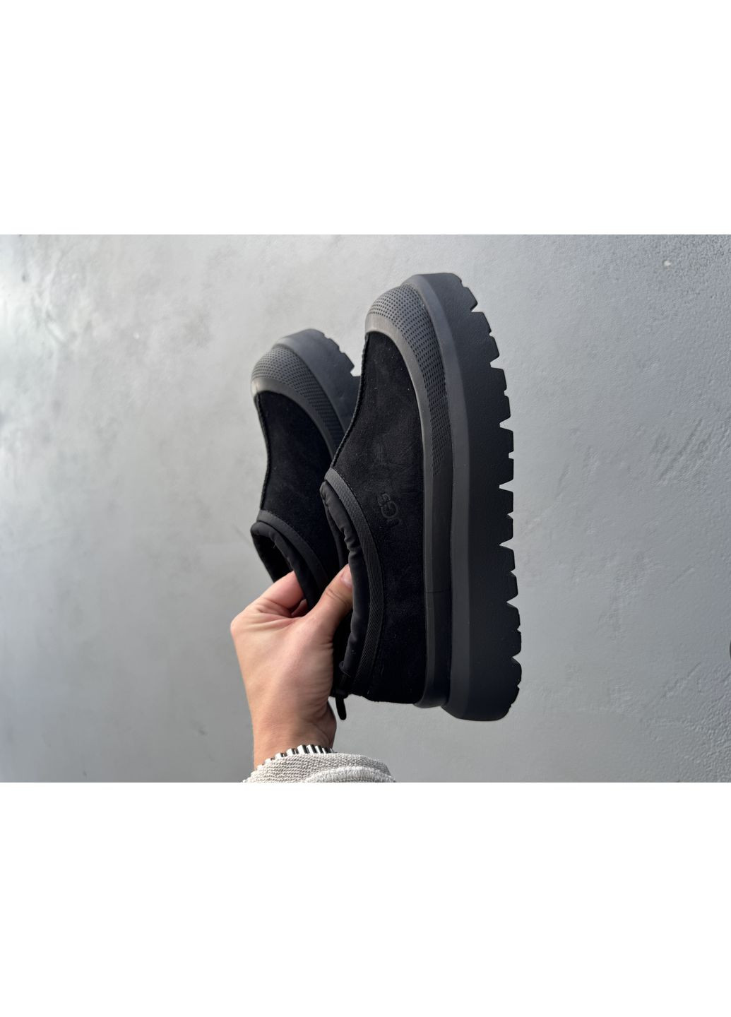 Чорні Осінні кросівки чоловічі і жіночі UGG Tasman Weather Hybrid Slipper Black | Угі Тасман Гібрид