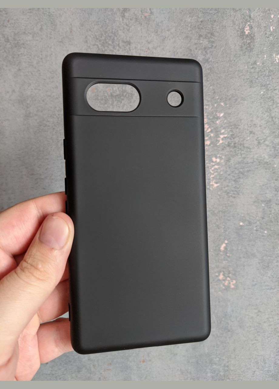 Силіконовий чохол для Google Pixel 7A Чорний матовий чохол з мікрофіброю на піксель 7А soft touch Viseaon (322212303)