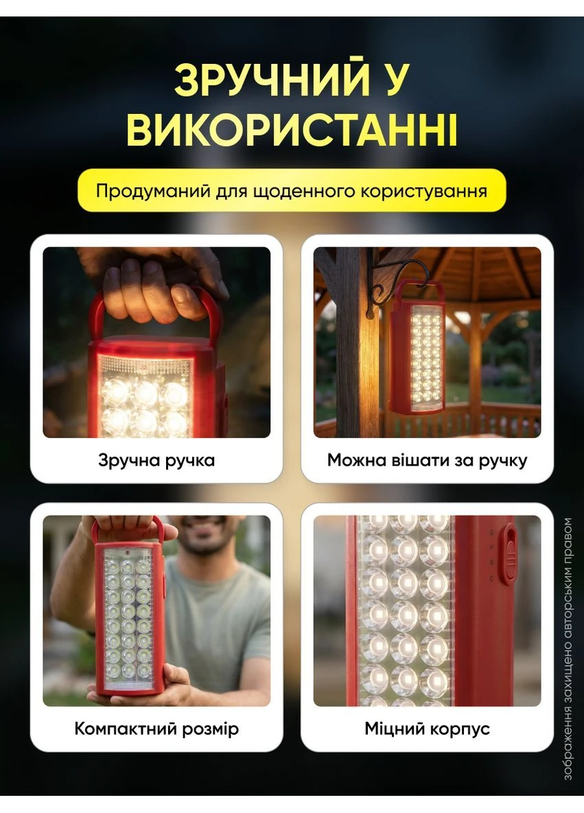 Фонарик аккумуляторный светодиодный фонарь повербанк мощный ручной переносной универсальный 24 LED светильник Almina (380326471)