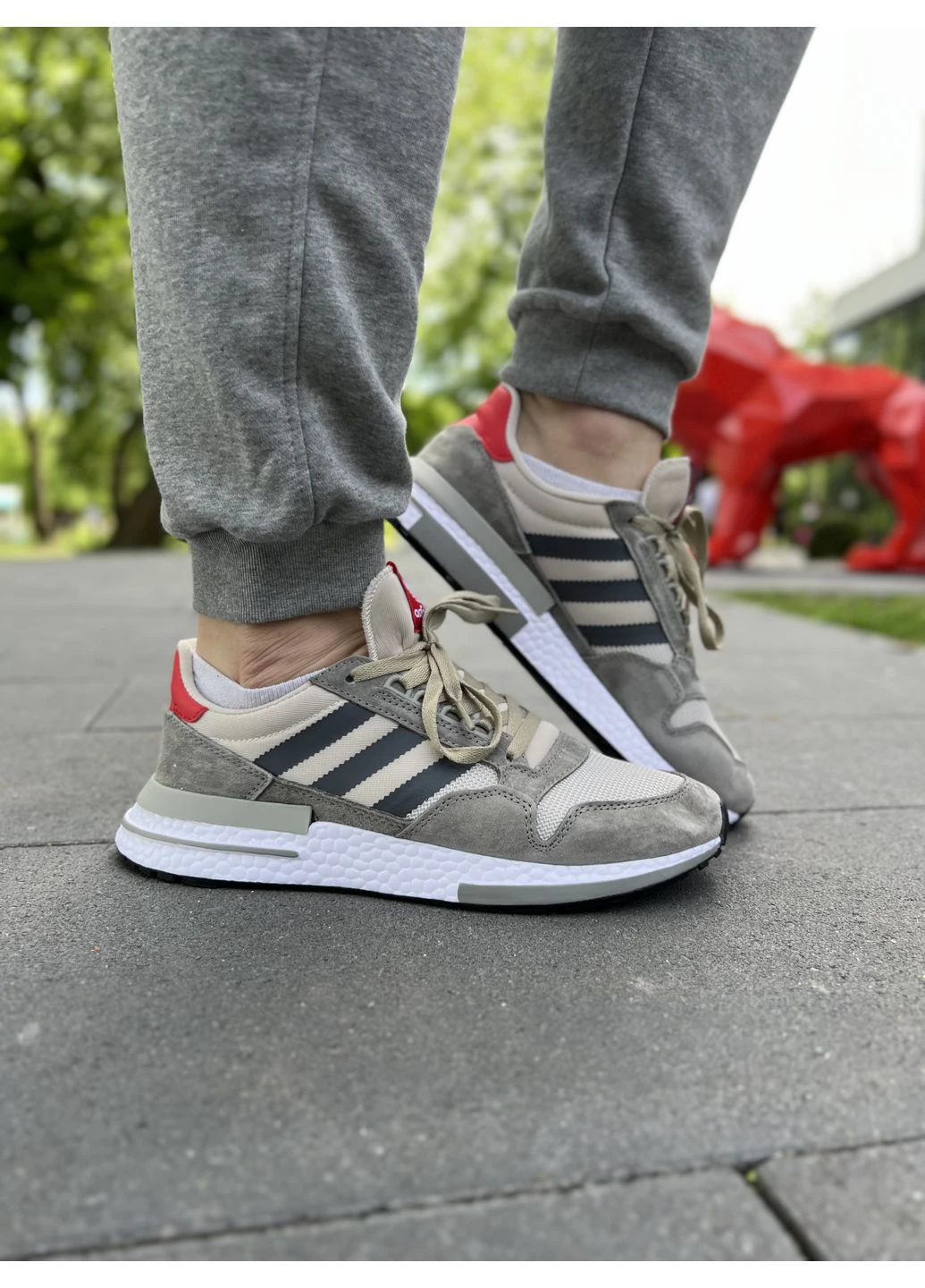 Серые летние кроссовки adidas zx 500 rm grey four адидас зх 500 No Brand