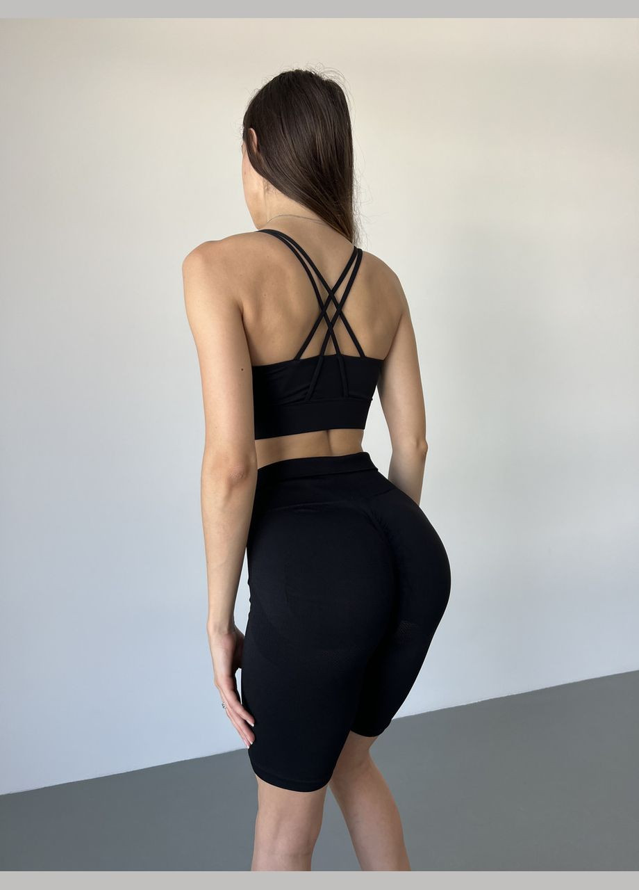 Велосипедки спортивні з ефектом пуш-ап, чорного кольору, розмір S Trends (330245349)