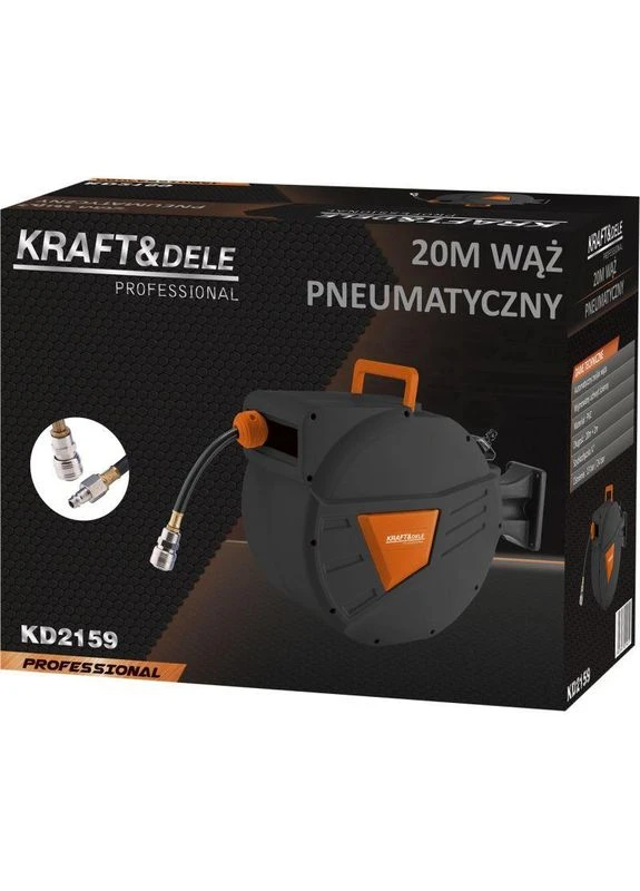 Автоматическая катушка с садовым шлангом KD2159 - 20 м + 2 м 1/4" Kraft & Dele (387879593)