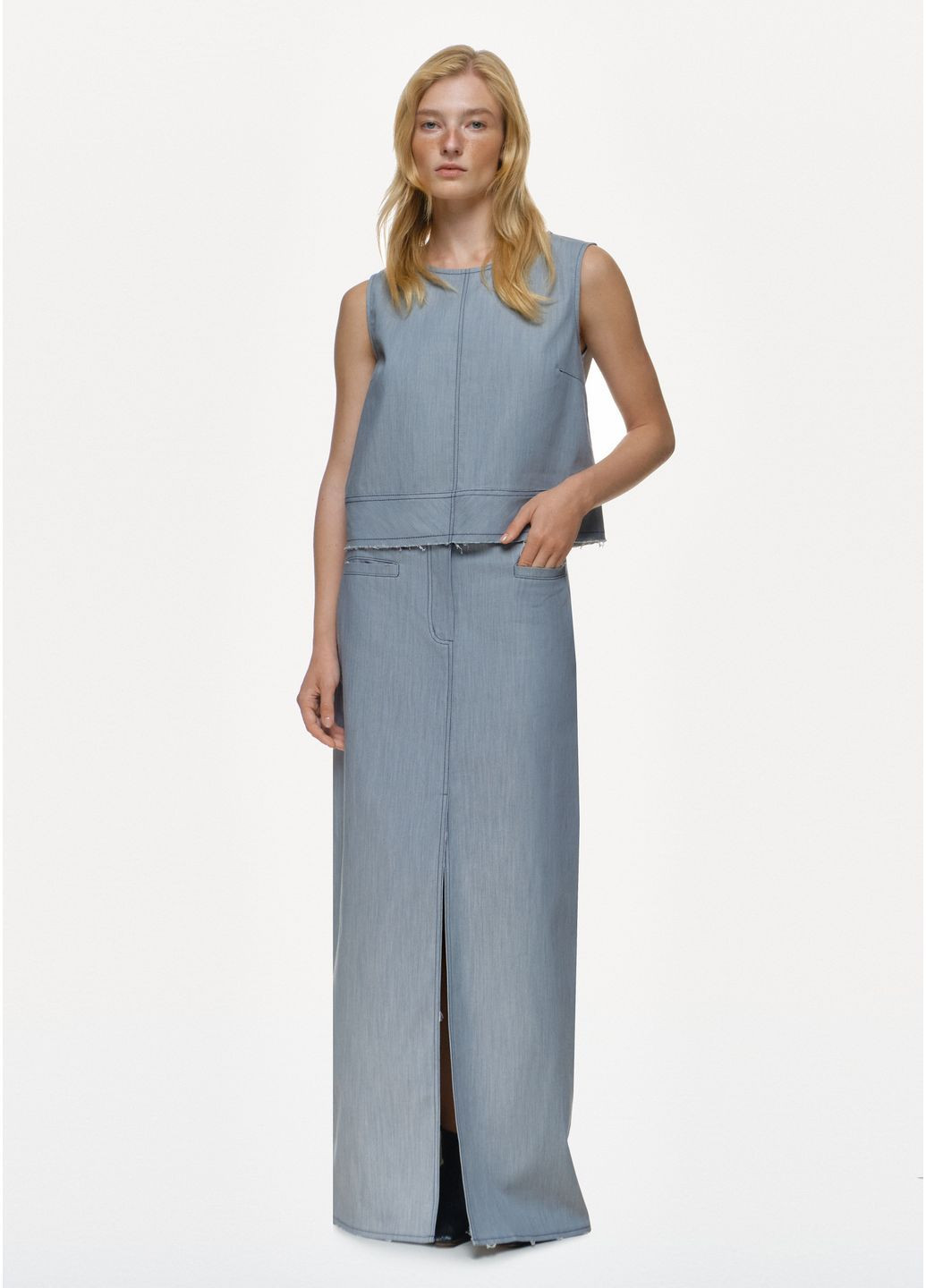 Серая повседневная, джинсовая, офисная, кэжуал джинсовая юбка I Am