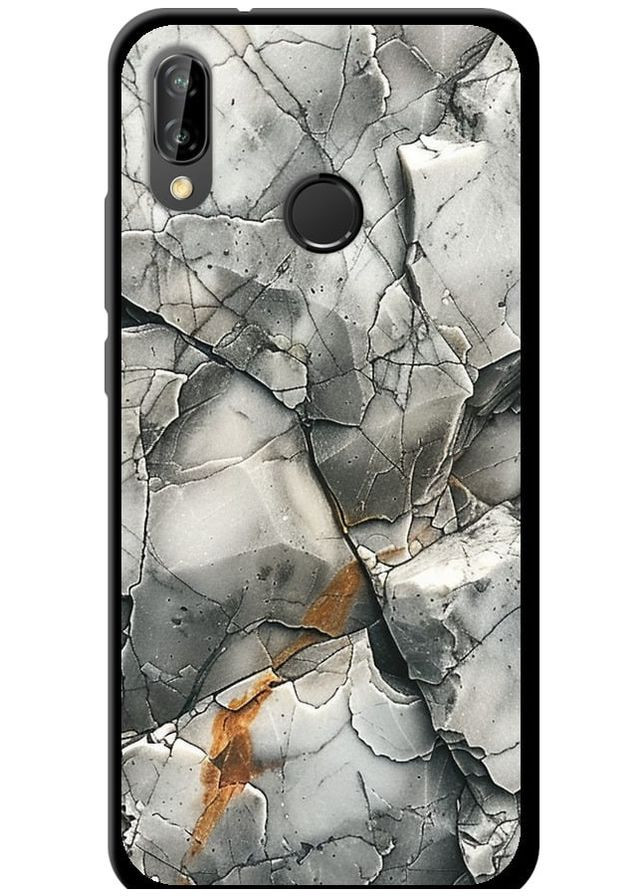 TPU чорний чохол 'Сірий мармур' для Endorphone Huawei P20 Lite (285114745)