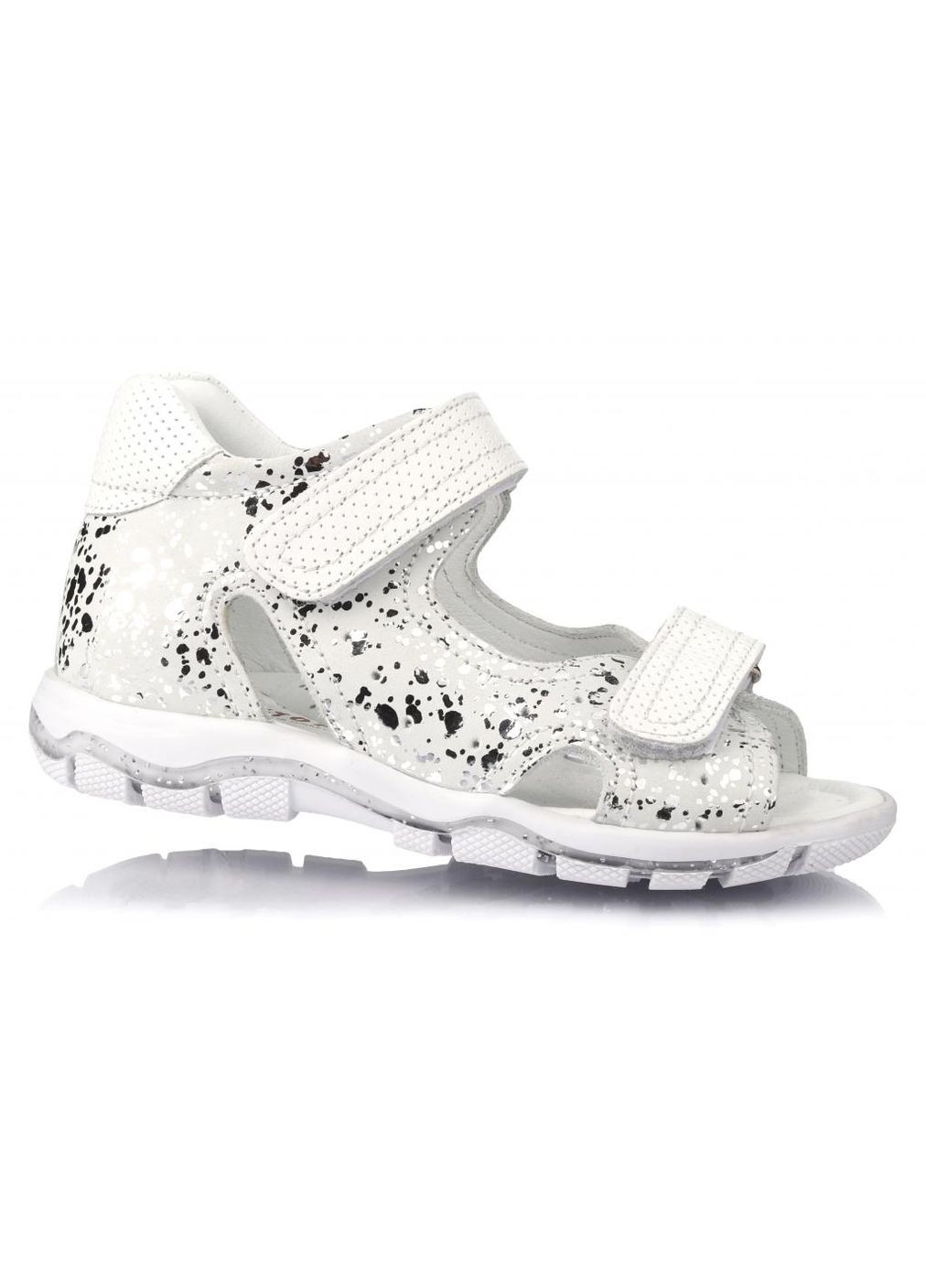 Цветные сандалии 073-0 для девочек бело-серебристые. размер 26 Topitop