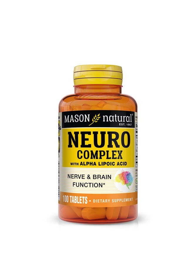 Нейрокомплекс с альфалипоевой кислотой, Neuro Complex with Alpha Lipoic Acid, 100 таблеток Mason Natural (315146271)