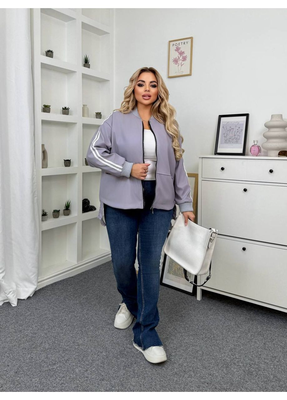 Фіолетова демісезонна 🖤 курточка з еко-шкіри — заміри в описі куртка-пальто GD/GL Модний простір