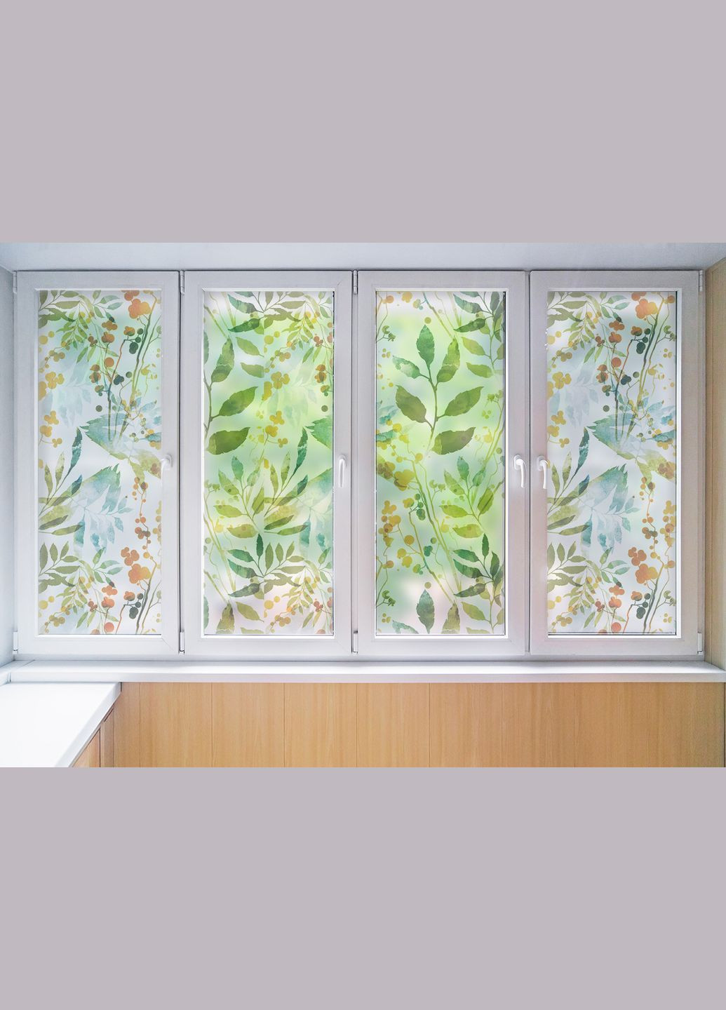 Матирующая матовая пленка на окна и зеркала Листья самоклейка на стекло 1 метр погонный Zatarga (324218719)