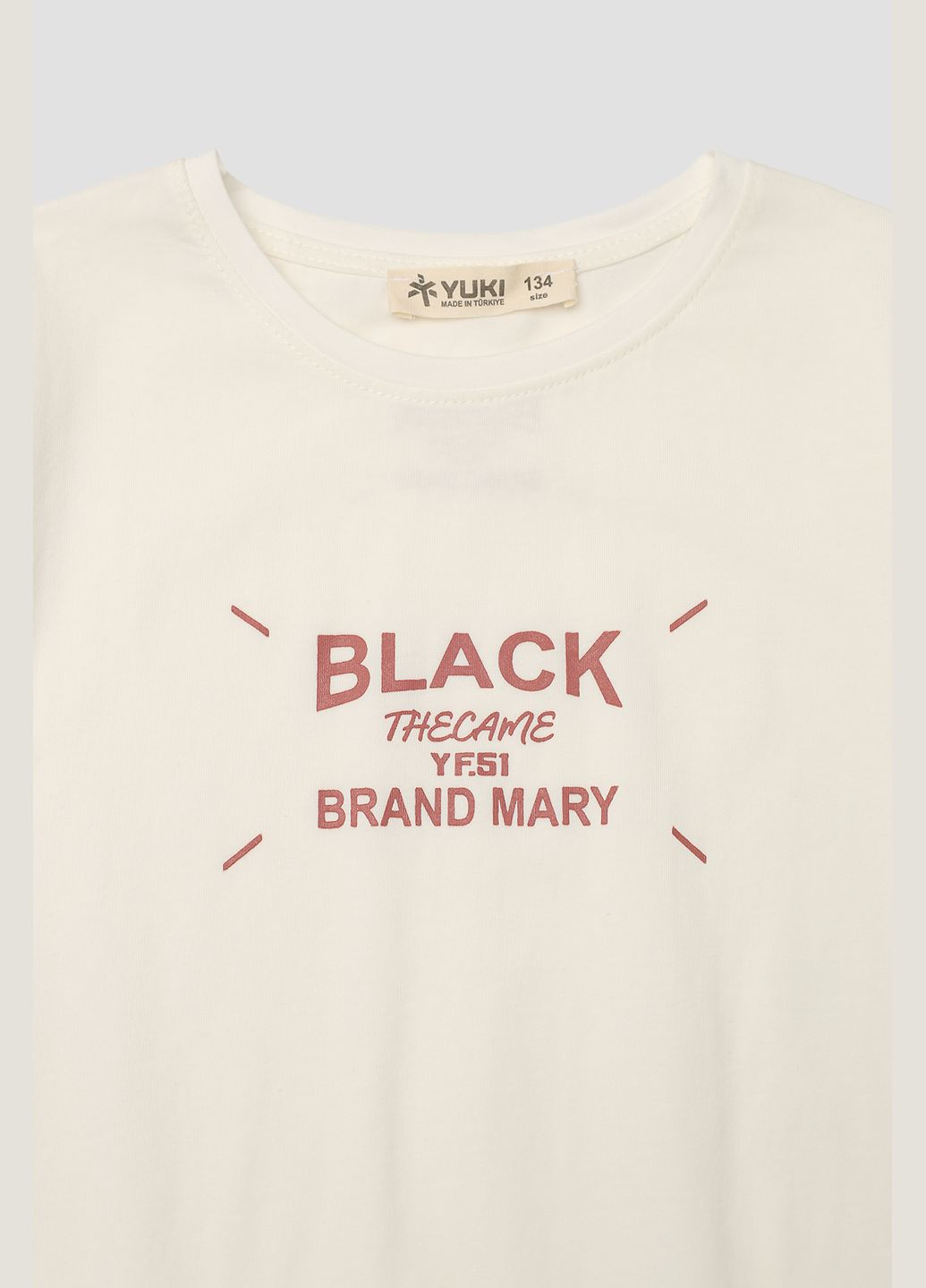 Молочная летняя футболка с коротким рукавом для девочки цвет молочный цб-00274879 Yuki