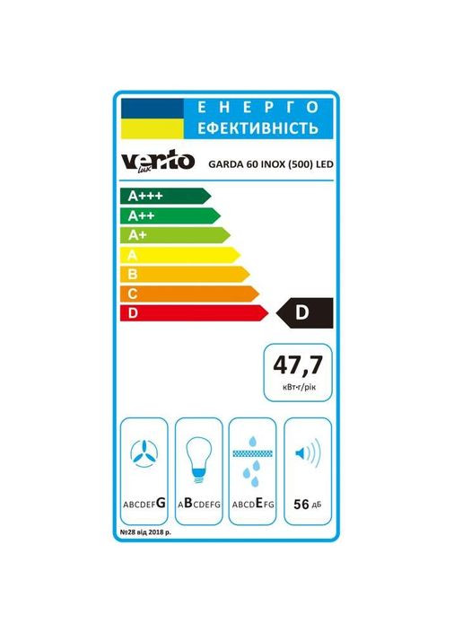 Витяжка GARDA 60 INOX (500) LED Ventolux (314848166)