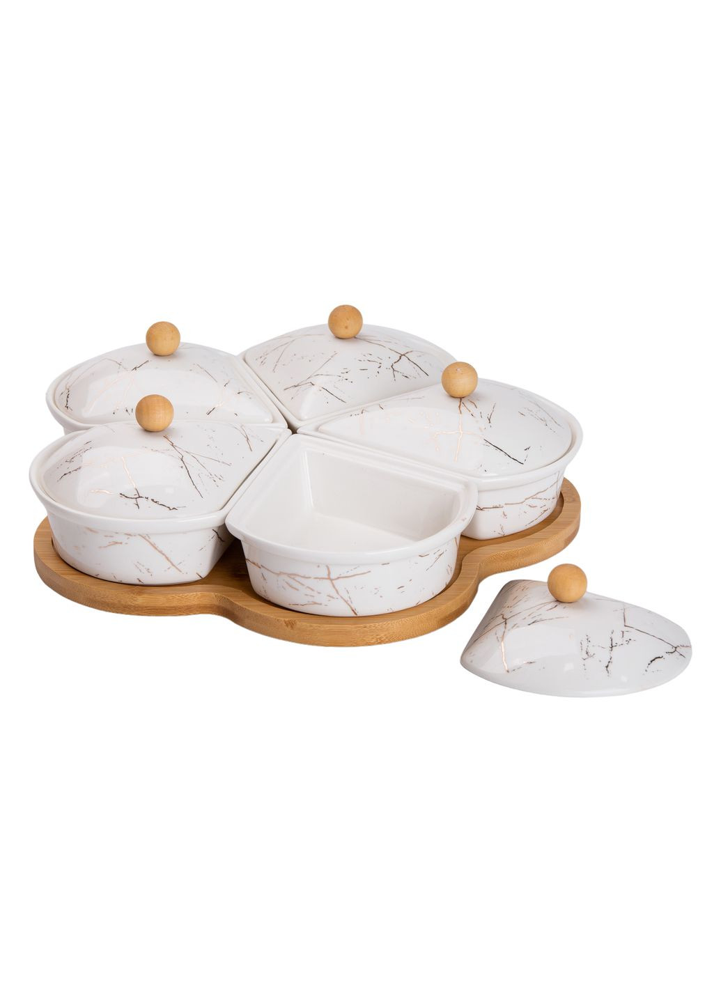 Менажниця керамічна 5 секцій на поворотній підставці Yiwu (324069851)