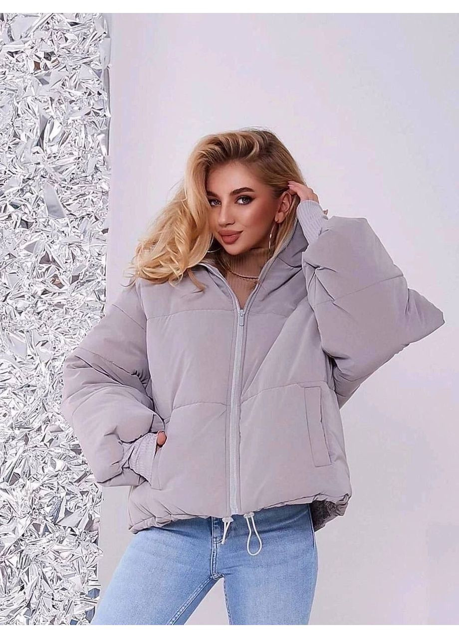 Світло-сіра зимня куртка жіноча пило-водо відштовхуюча Style Point