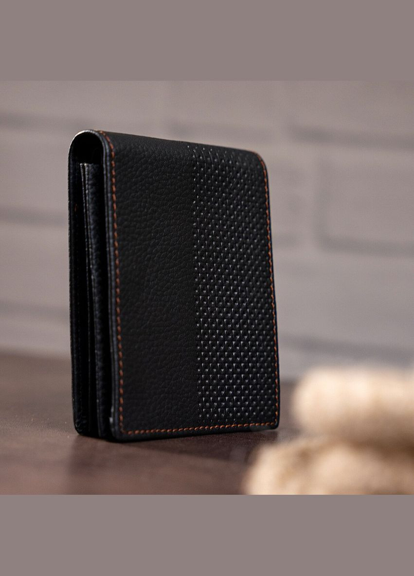 Кошелек мужской кожаный 14452 Черный Vintage (306882079)