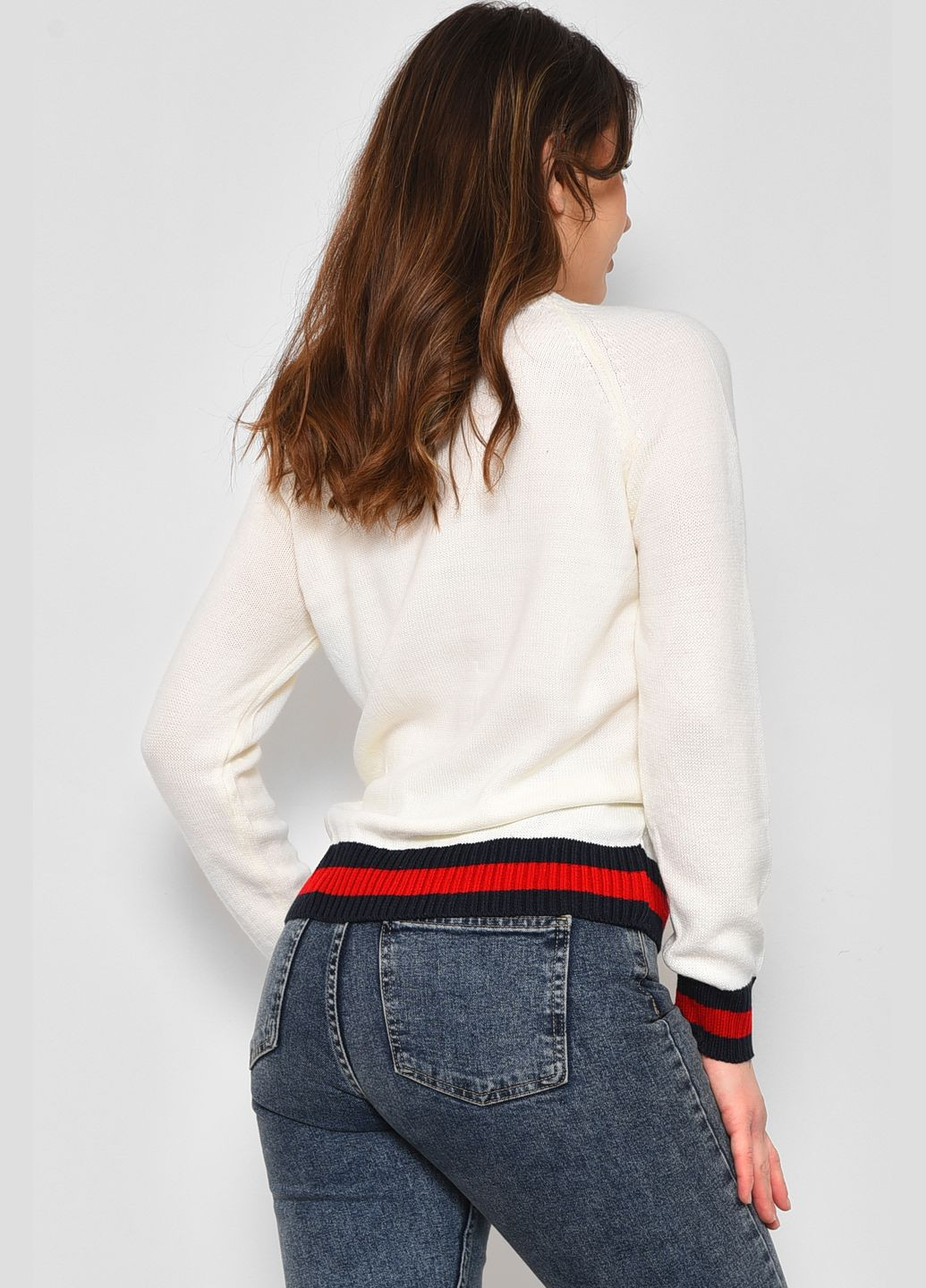 Белый демисезонный свитер женский белого цвета пуловер Let's Shop