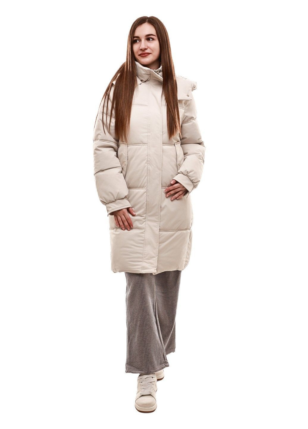 Світло-бежева зимня куртка зимова жіноча No Brand