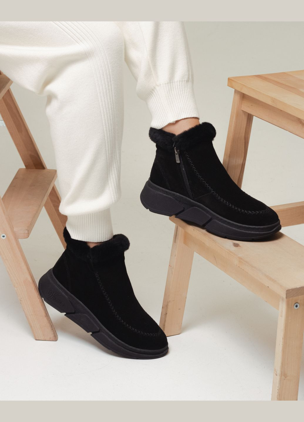 Черевики на платформі замша хутро Guero (302209570)