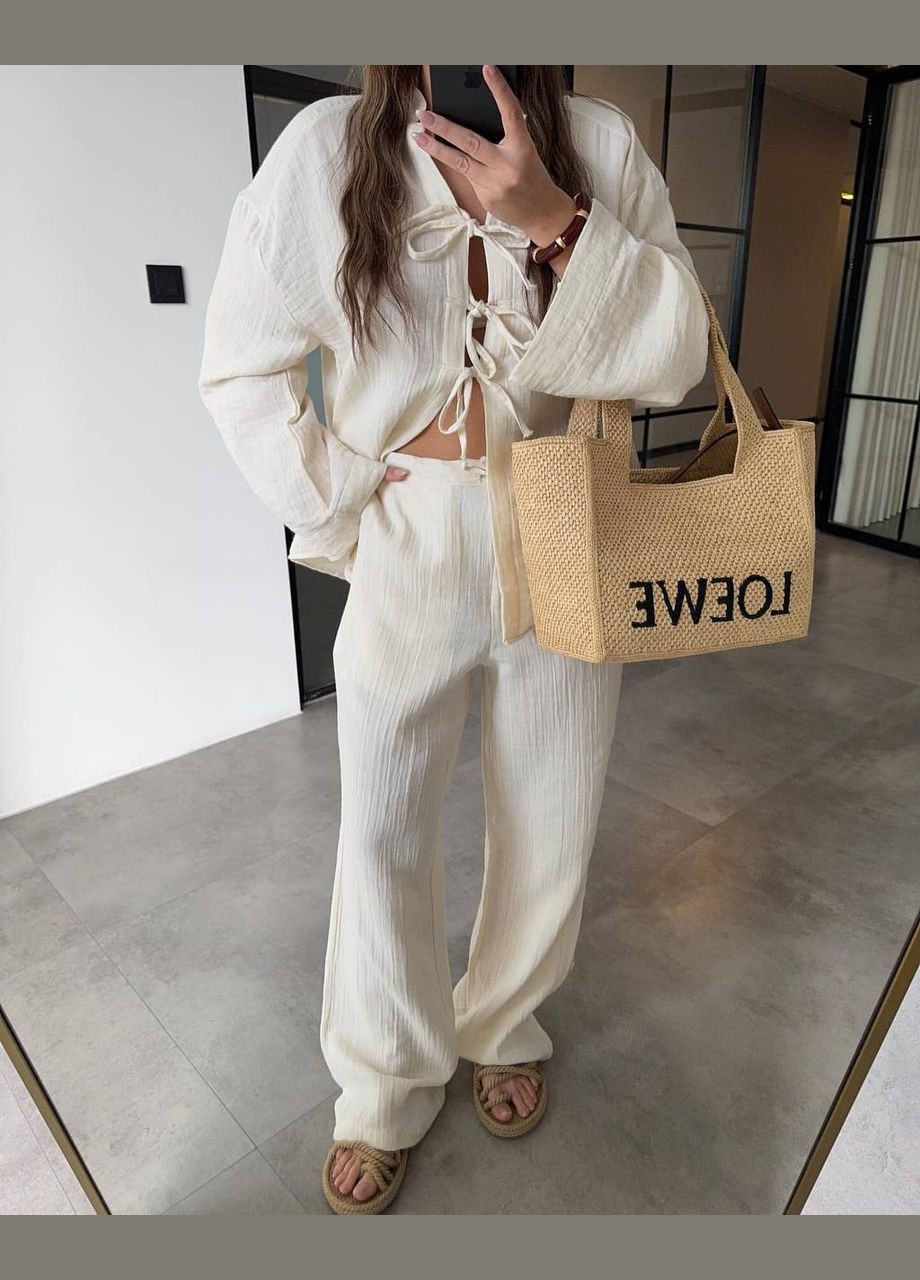 Женский лёгкий муслиновый костюм No Brand Б776-913/4 (341280184)