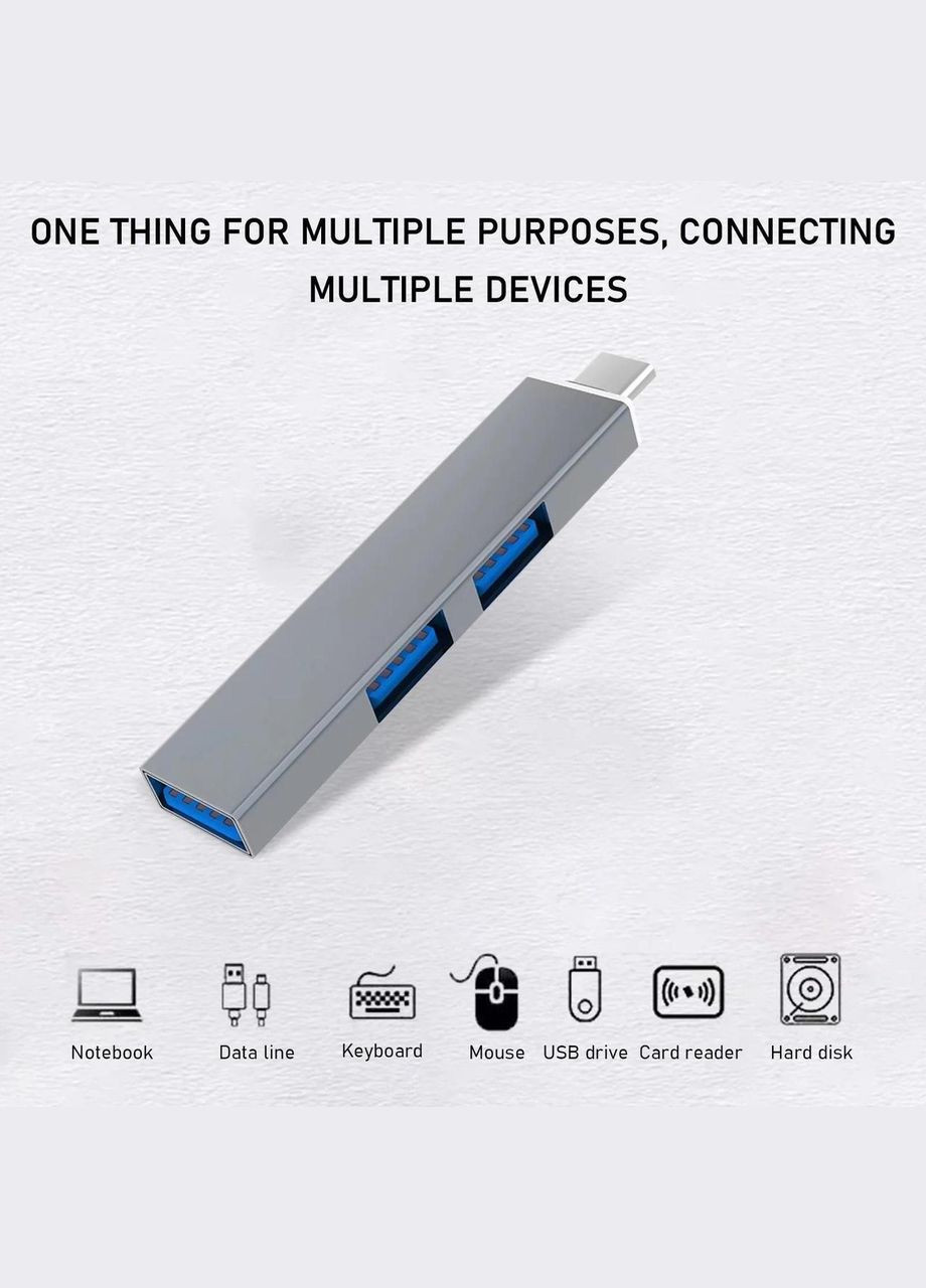 Адаптер переходник Type-C 3.1 на USB 3.0 Темно-серый (C051249) GT (349844520)