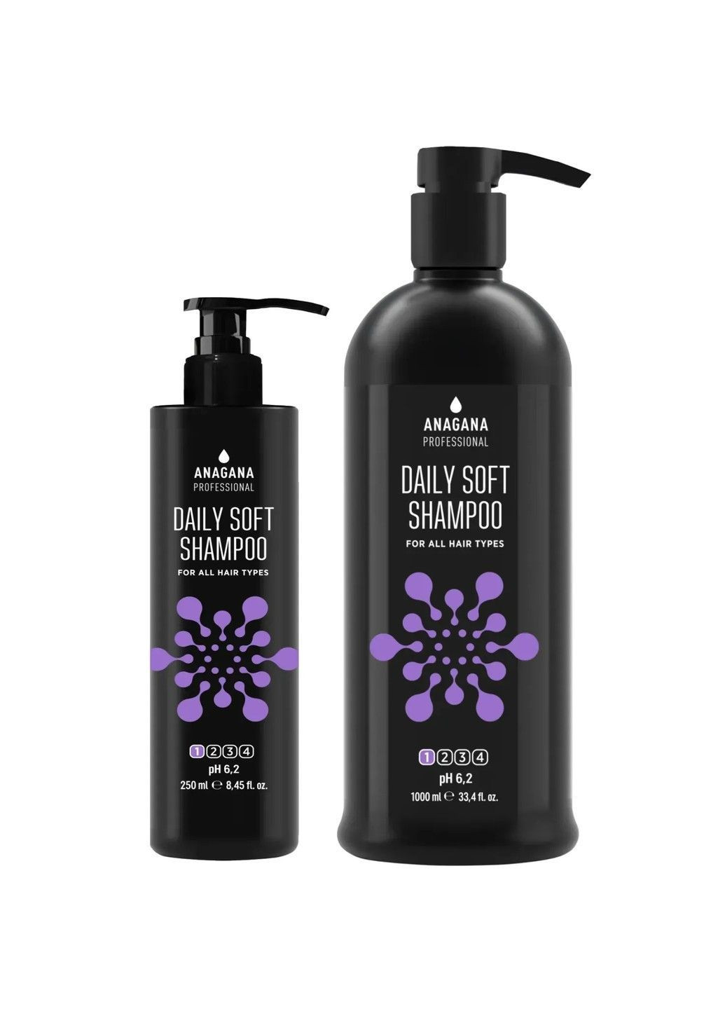 Шампунь "Щоденний м'який" для всіх типів волосся 250 мл ANAGANA (365747494)