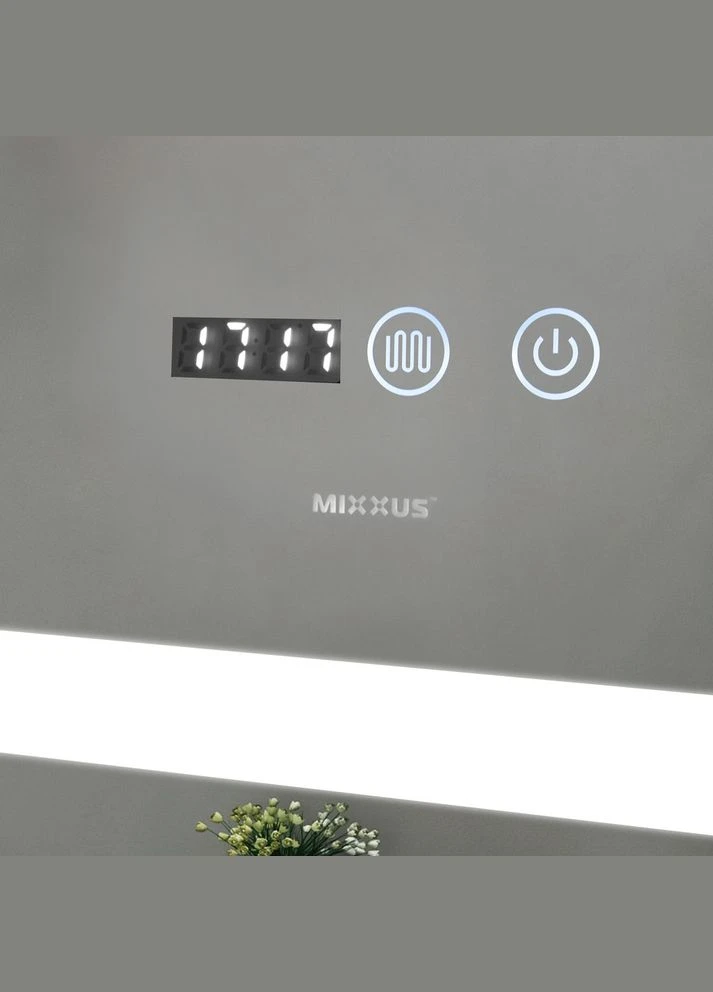Зеркало Light MR01-90x70 со стальным корпусом, часами, LED-подсветкой (MI5999) Mixxus (399015200)