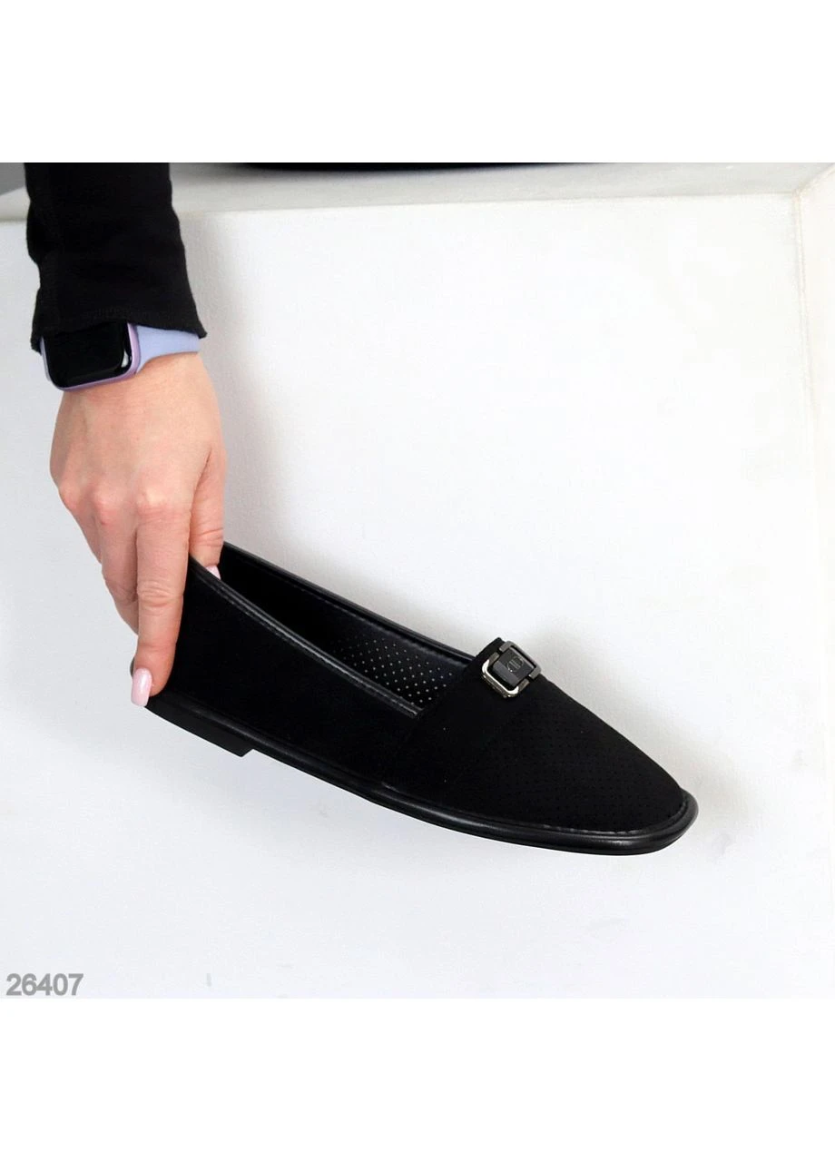 Черные черные мокасины No Brand