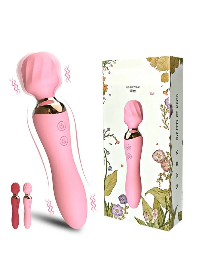 Вибратор с согревающей виброголовкой розовый No Brand (316531079)