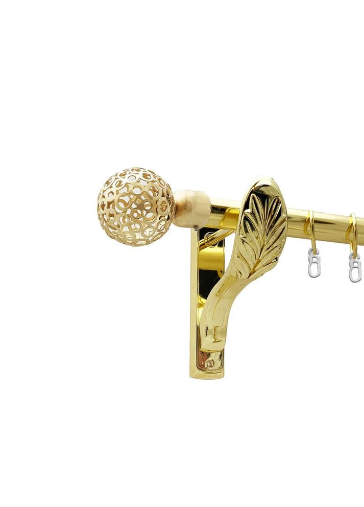 Карниз Савона металлический однорядный ретро гладкая труба Золото 25 мм 300 см (00-00021710) ORVIT (300688677)