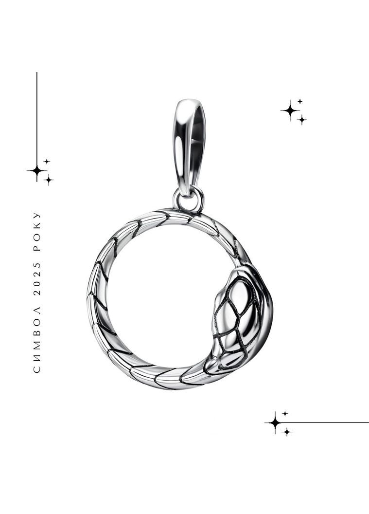 Кулон змея из серебра в кругу No Brand (355921855)