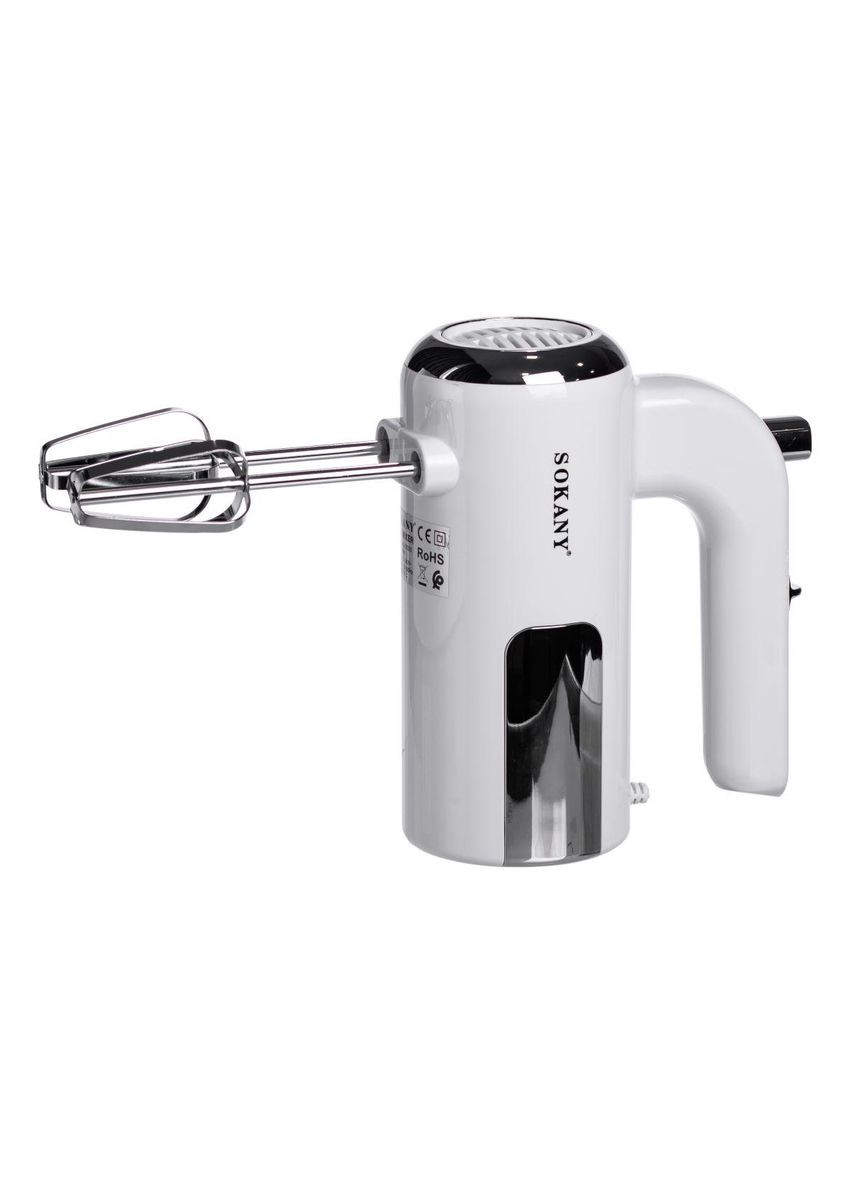 Миксер ручной 2 насадки венчики и крюки для теста белый SK-02025 Sokany (370974568)