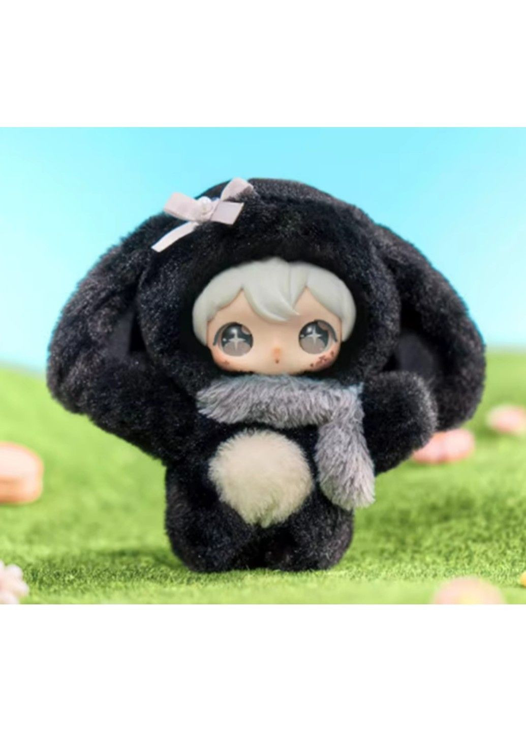 М'яка іграшка брелок підвіска лялька зайчик кролик чорний 12см No Brand (364956570)