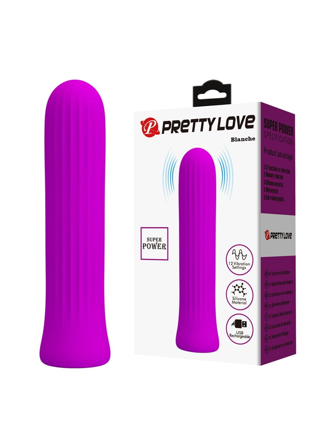 Мини-вибратор Blanche фуксия, 10 х 2 см Pretty Love (361670474)