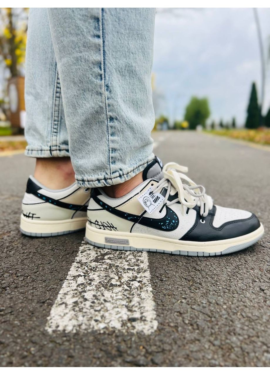 КРОСІВКИ ЖІНОЧІ NIKE SB DUNK LOW BEIGE BLACK НАЙК СБ ДАНК No Brand чорні демісезони (367175101)