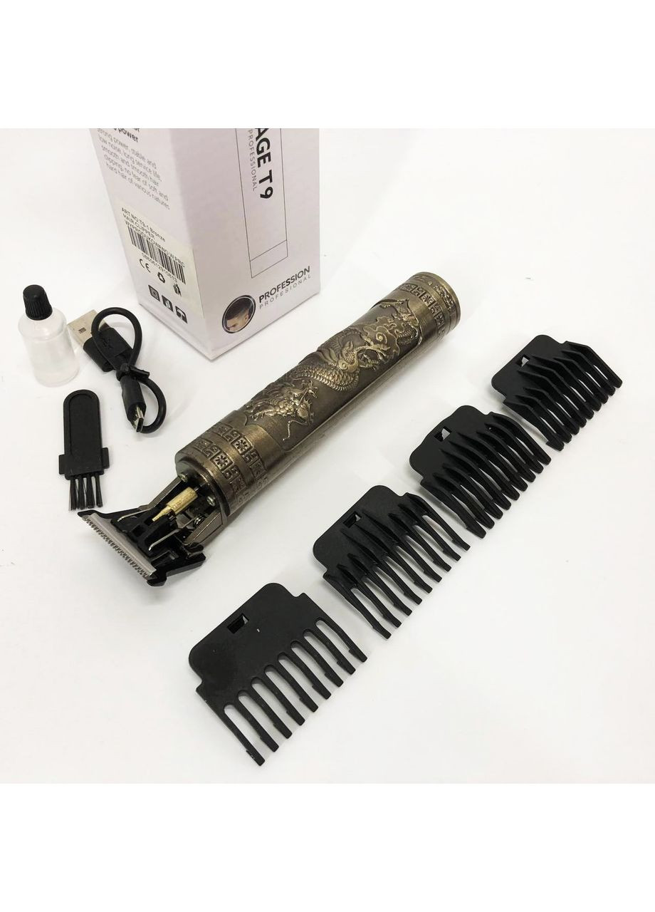 Машинка для стрижки волос Vintage T9-1 BRONZE 4 насадки No Brand (365813037)