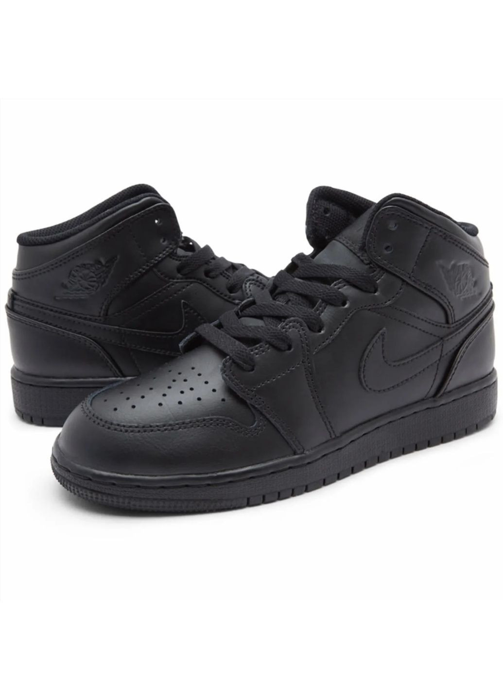 Кроссовки женские 1 Mid Bg Black 554725-093 Air Jordan чёрные (364836702)