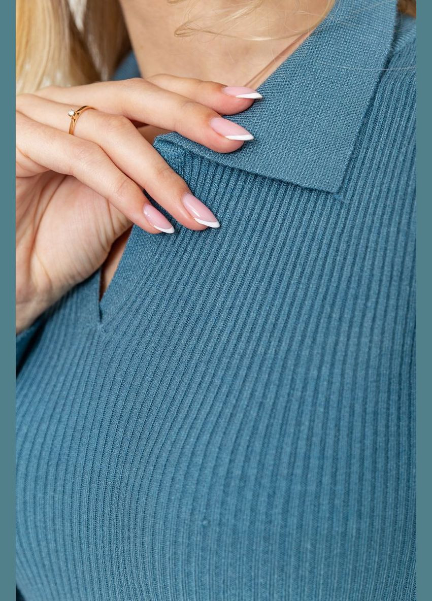 Кофта жіноча в рубчик, колір джинс, Ager (288750603)