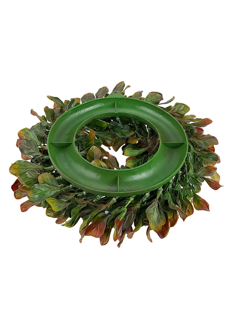 Венок декоративный зеленыйбордовый крупные листья -1005 No Brand (272149277)