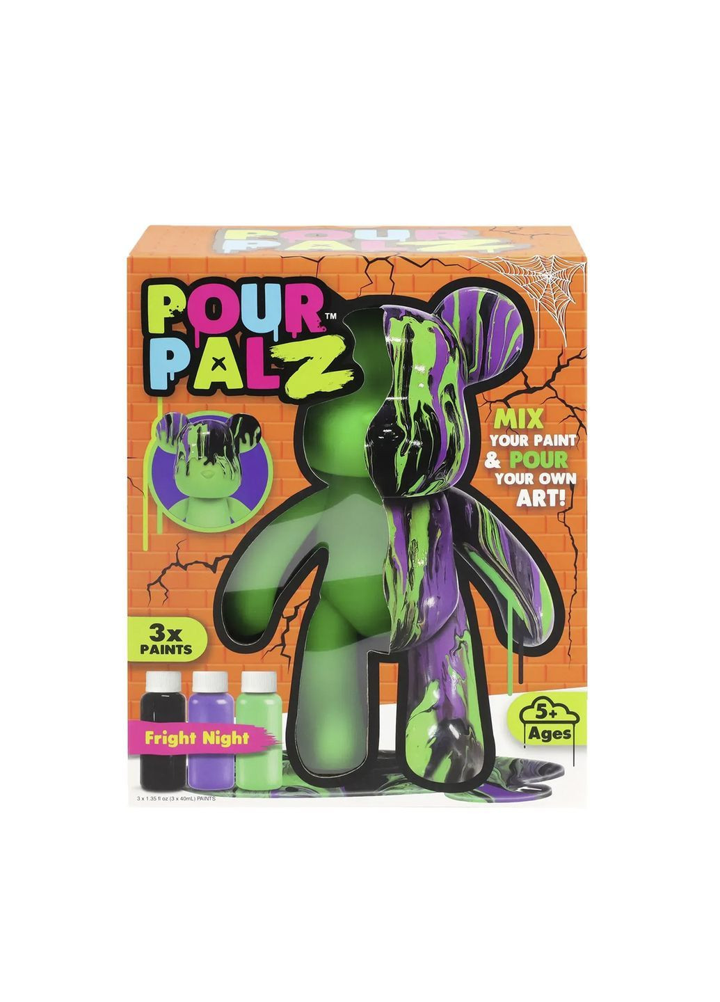 Набір для творчості Флюїд Арт "Ведмедик" серії Black Edition "Ніч жахів" колір різнокольоровий ЦБ-00288291 Pour Palz (369445154)