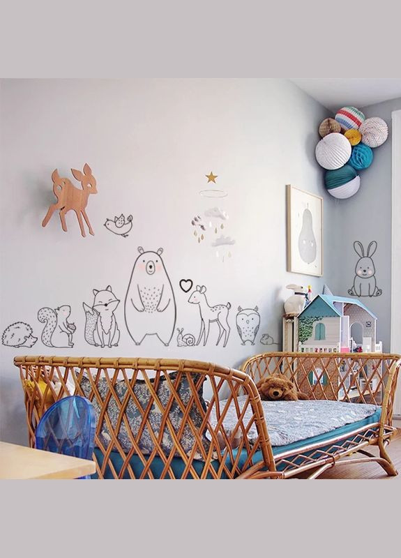 Наклейка на стену Жизнь в лесу Forest Life (лист 30х90 см) Б2051 No Brand (302241899)