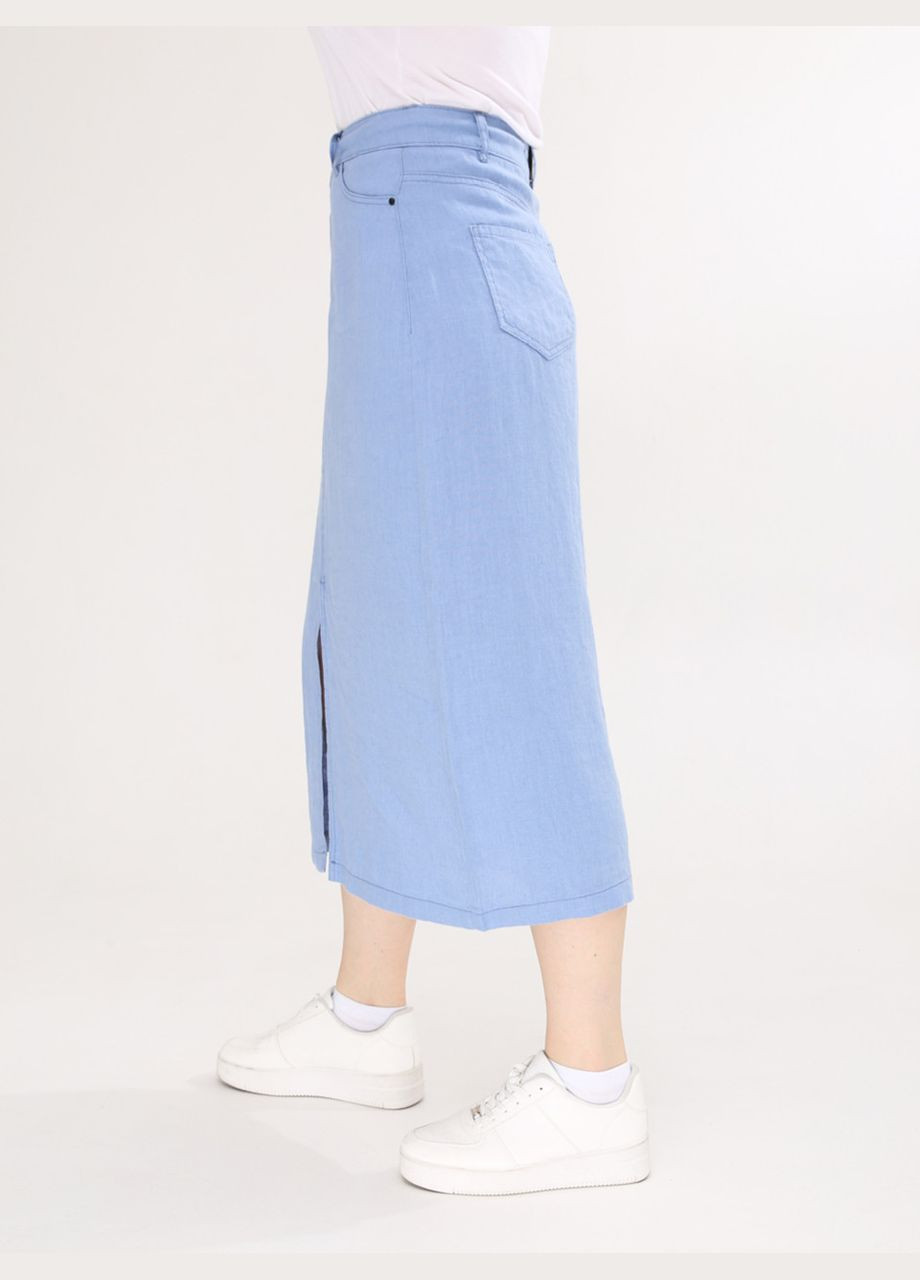 Голубая повседневный однотонная юбка Estensivo карандаш