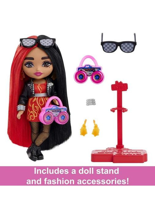Кукла BARBIE Extra Minis Doll with Moto Jacket мини кукла с мото жакетом Mattel (282964485)